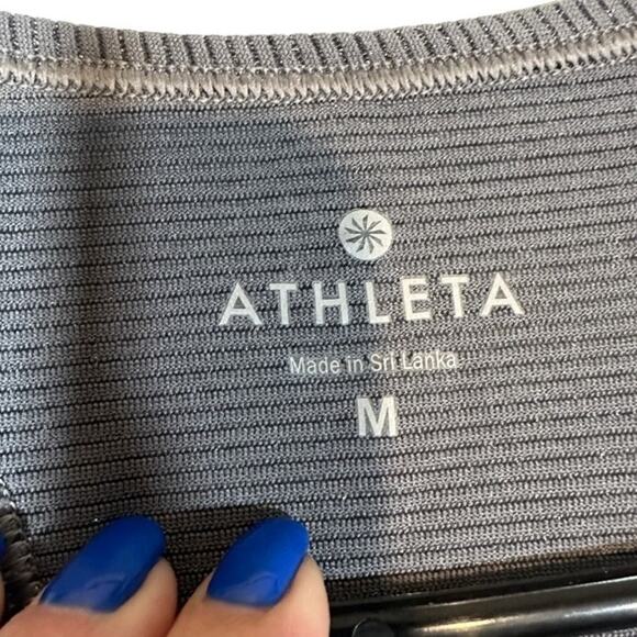 Athleta Gray Athletic Workout Running Casual Racerback Tank Top Women Sz M - Picture 5 of 7